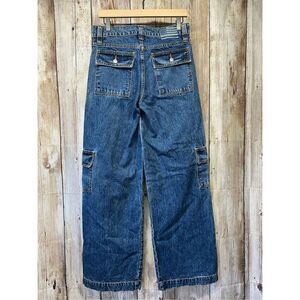 Revice Denim The Baja Cargo Jeans Ultra Blue Women’s High-Rise Wide Leg Pants 27